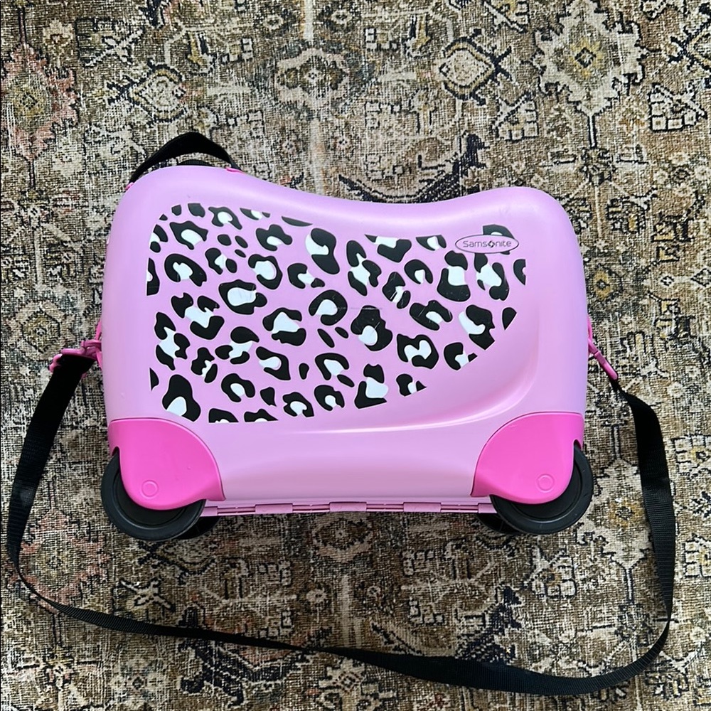 Samsonite Pink Leopard Print Kids Suitcase